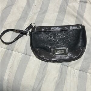 GUESS Black and Silver Wristlet